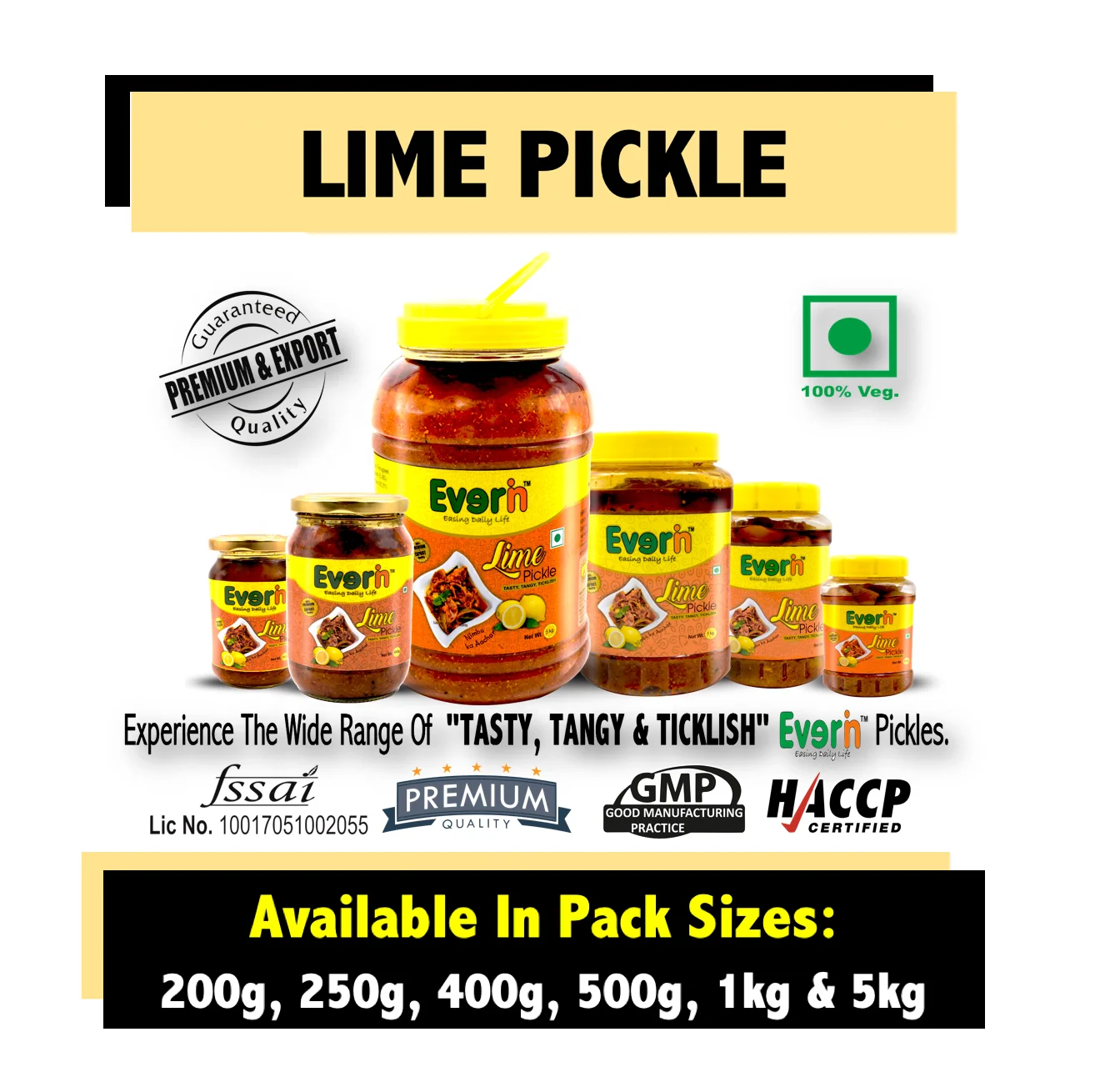 
Lime Pickle Glass Bottles 400g 
