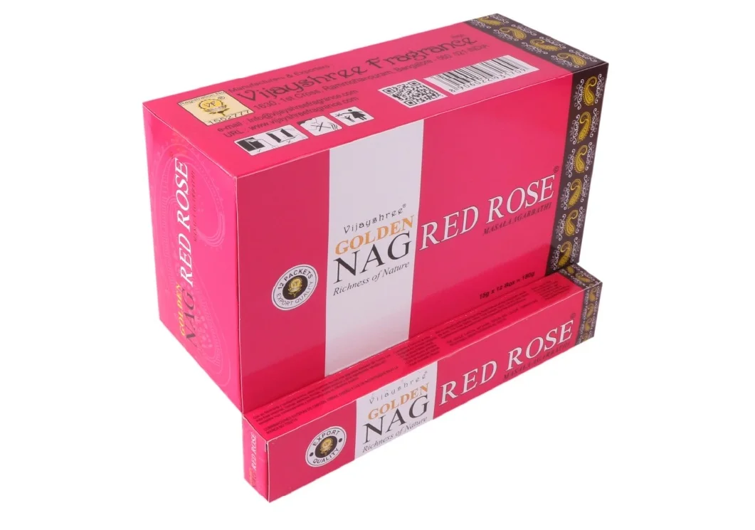 Private Label Nag Red Rose 15gram Indian Incense Sticks