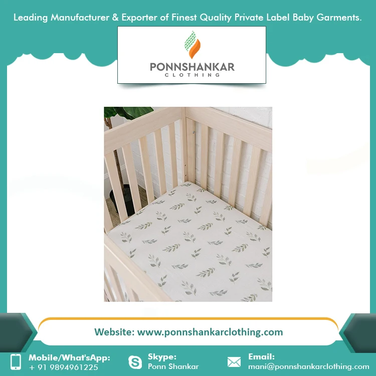 Baby Crib Sheet Lowest Price Bulk Sale New Arrival Design 100% Organic Cotton Baby Crib Sheet