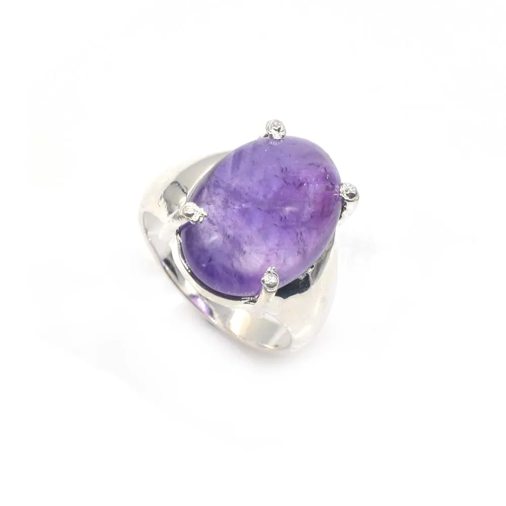
wholesale price solid 925 sterling silver rings purple amethyst gemstone engagement ring for gift 