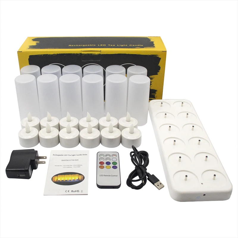 2022 new Colorful for home decoration Flameless Wind-Proof Electronic Rechargeable LED Candle