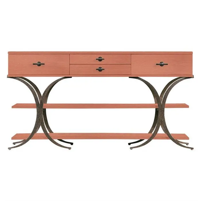 Buffet sideboard with brown walnut finished wooden top