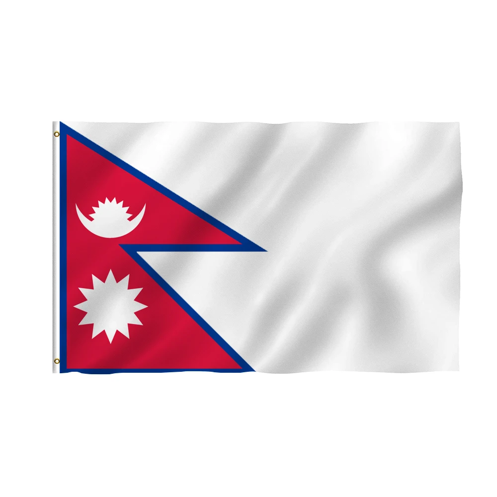 Flagnshow 3x5 ft screen printing nepali  flag 90x150 cm printed flying nepal flag