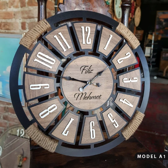 Best Price Wholesale Product - Wooden Handmade Wall Clocks with Rope- Best Clock