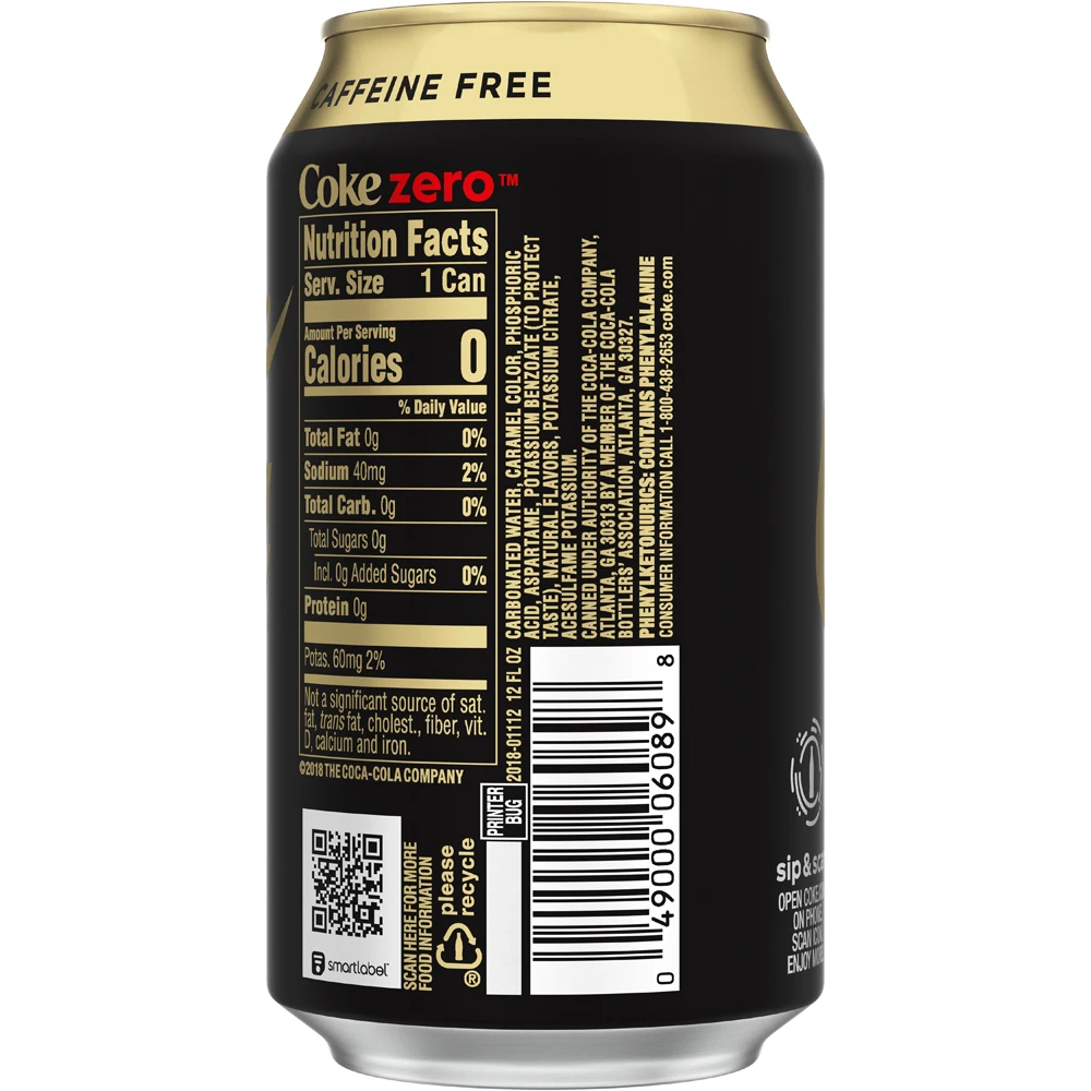 Coca-Cola Caffeine Free Zero Sugar 355ml