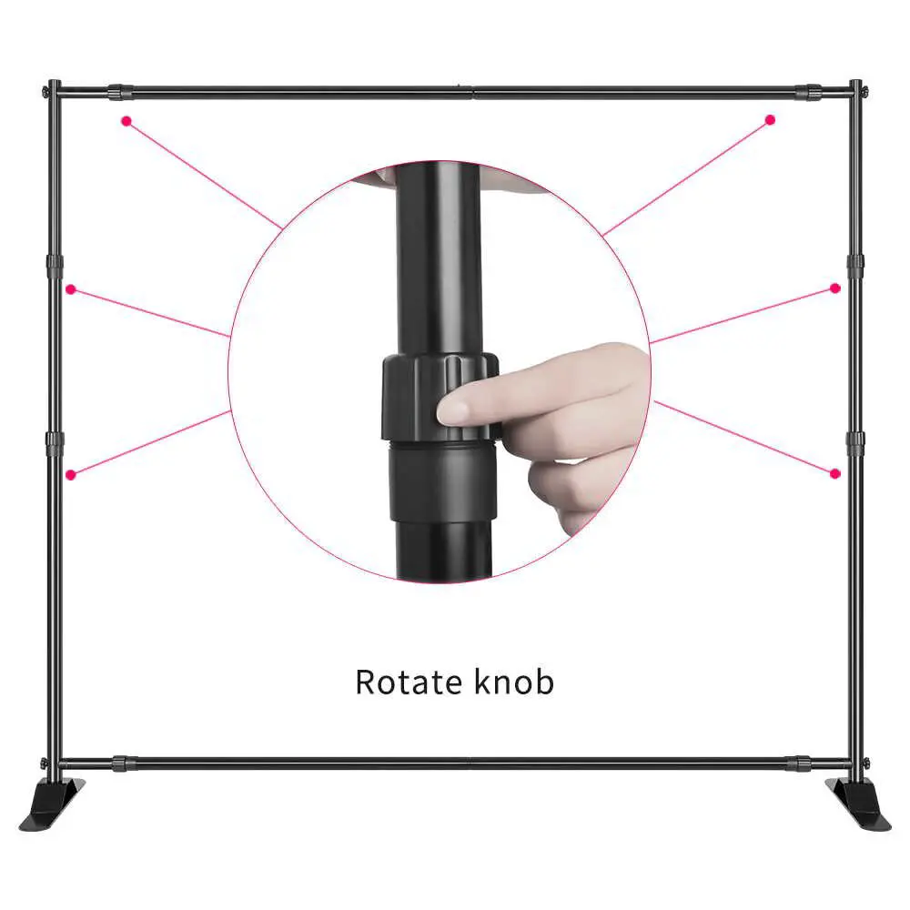 
eDSLRs Telescopic Tube Background Stand Kit with Heavy Duty Base 3.3m x 3.3m for Photography Backdrop and Trade Show Display 