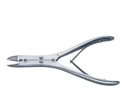 Stainless Steel Bohler Bone Cutter 45 Angled on Flat 16mm Blade Compound Action Overall Length 15cm Bone Rongeur Forceps CE ISO