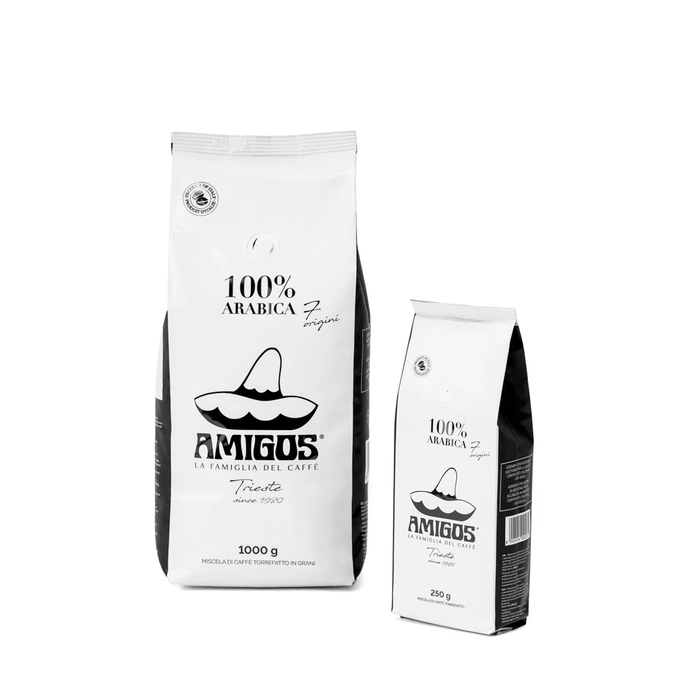 Кофейные зерна, итальянская вкусовая качественная 7 ORIGINI 100% ARABICA 1000 г