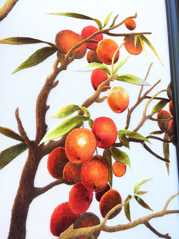 Традиционная вышивка вручную из Вьетнама современный стиль декоративная живопись четыре сезона