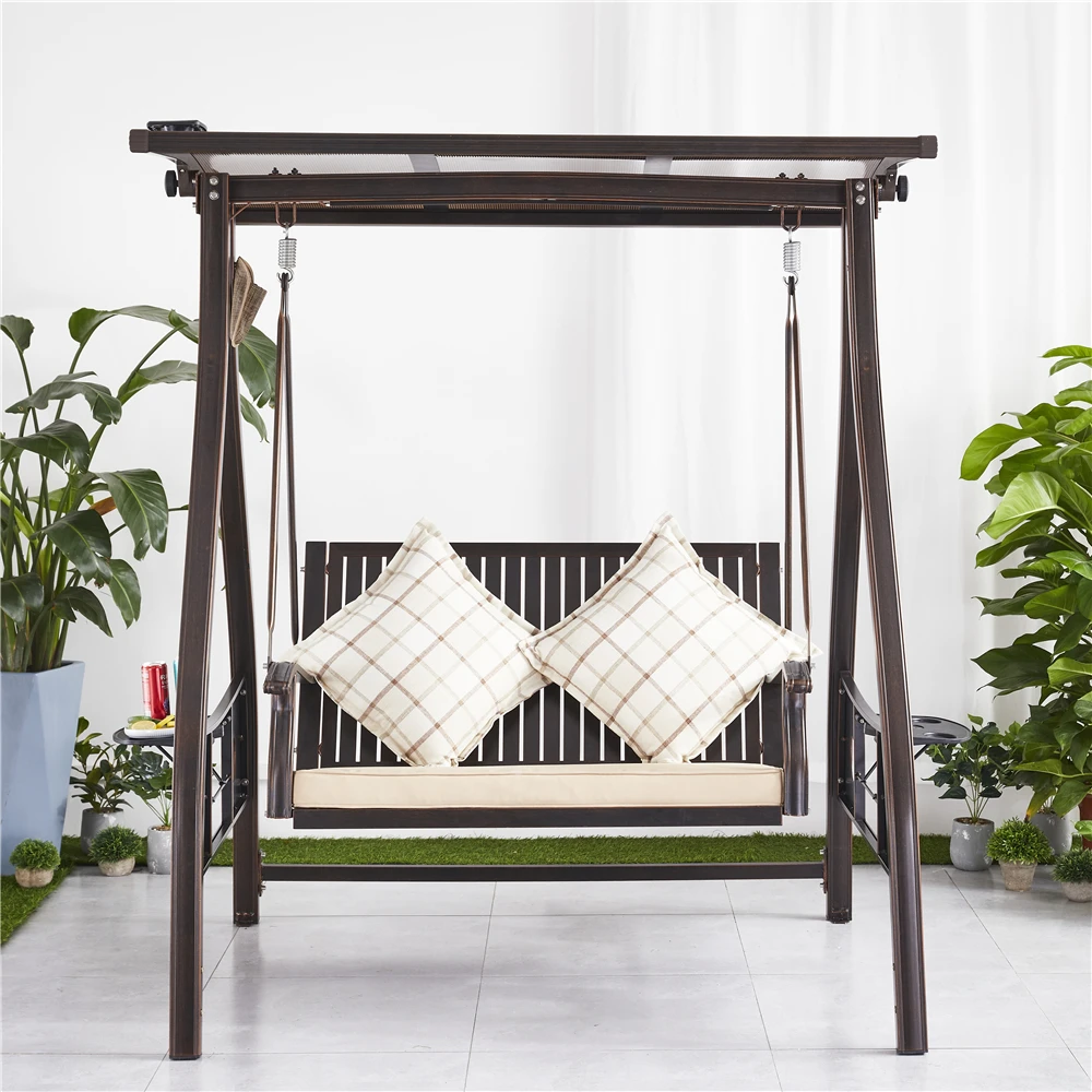 3 seater garden swing chair patio hammock chair swing outdoor cast aluminum  hanging chair