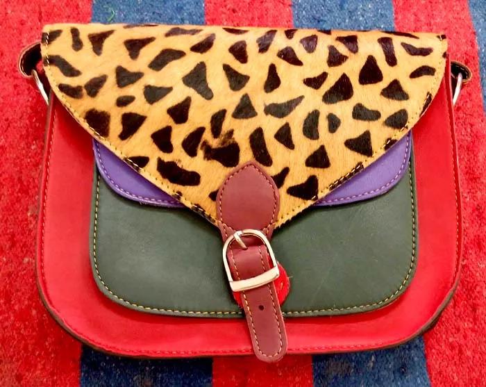 Оптовая продажа Женская Ручная сумочка из кожи и меха сумки кожаные оптом Индия BG-2633