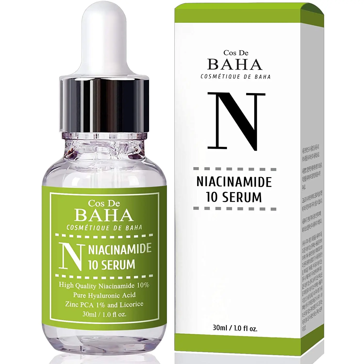 Cos De Baha Niacinamide 10% + Zinc PCA 1% Serum for Face-Pore Reducer + Uneven Skin Tone Treatment + Diminishes Acne Prone 30ml