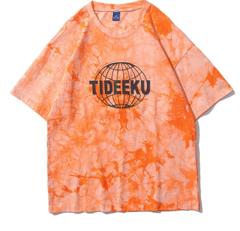  Одежда на заказ 100% хлопок футболка большого размера с принтом в виде краски свободная стиле хип-хоп