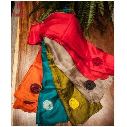 
100% натуральный шелк 80x180 см шелковый шарф ручной работы с индивидуальными цветами из Вьетнама 