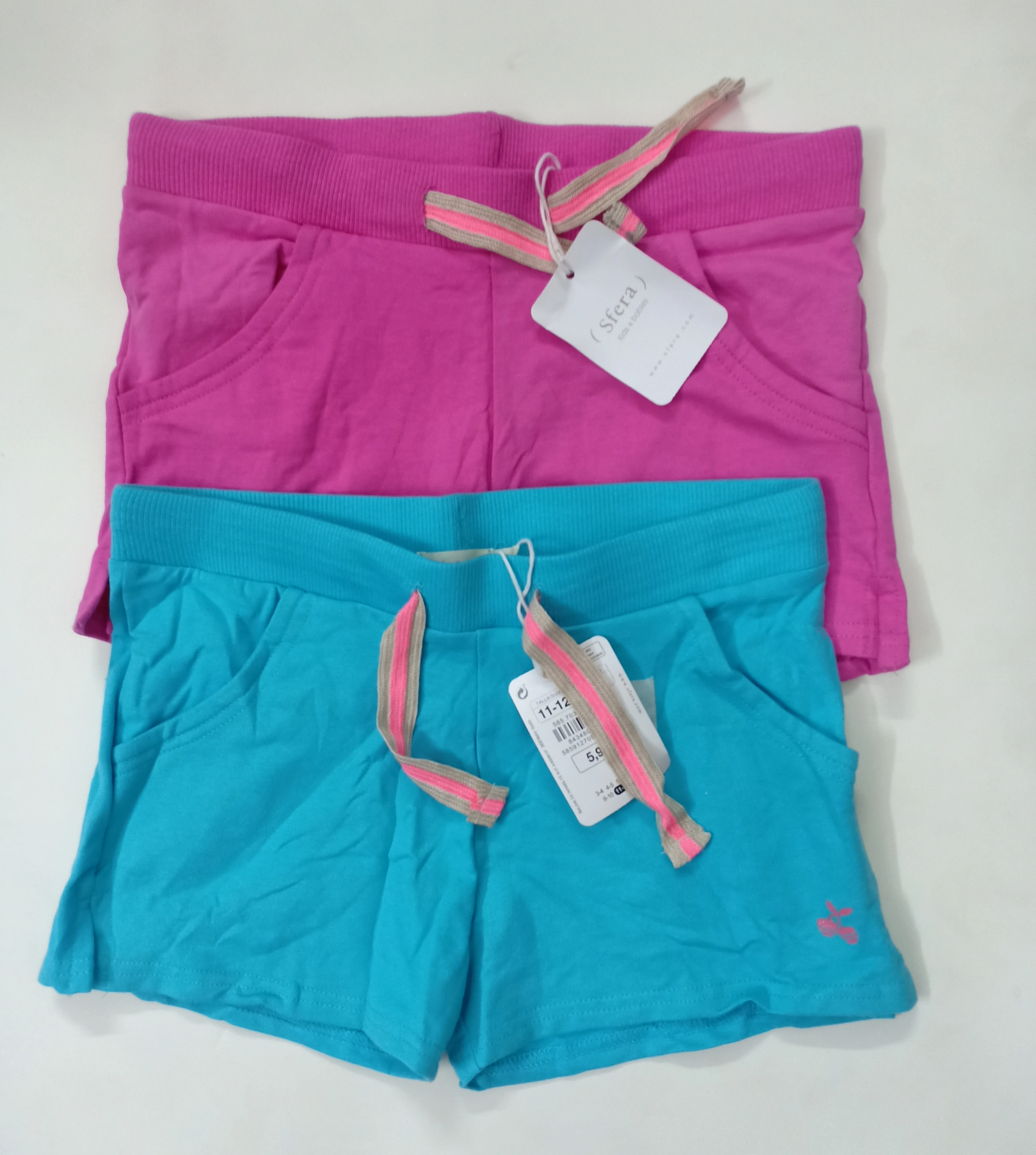 Overrun Garments Surplus Branded Labels Girls Kids Elastics Waist Drawstrings Casual Cotton Shorts Outwears Bangladesh Stock Lot