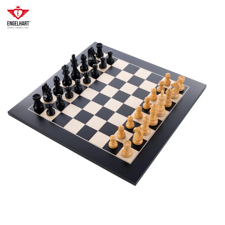 Longfield Games high-quality Chess Board made of Maple Veneer in black Chess Games