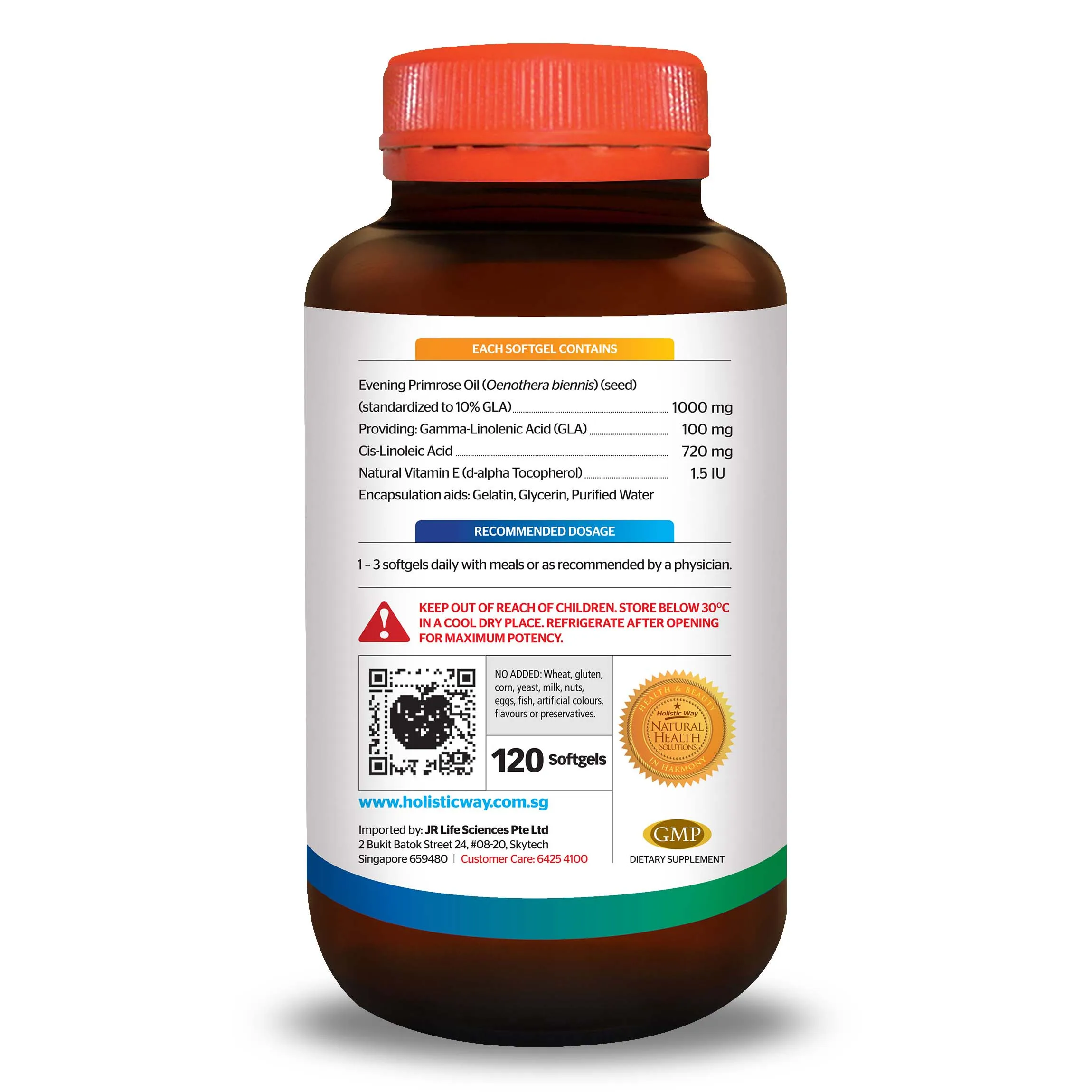 
1000mg Beauty Products Holistic Way Evening Primrose Oil 1000mg With 120 Softgels Capsule 