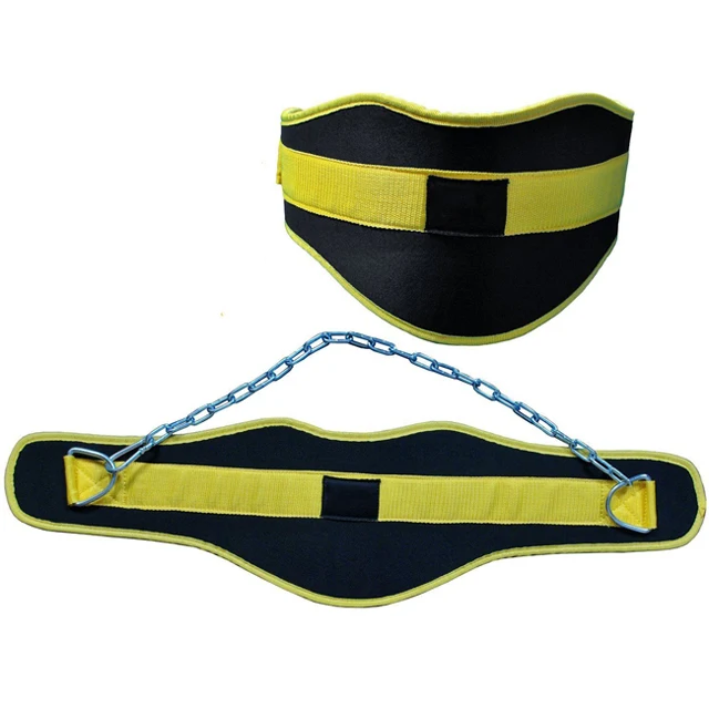 Weightlifting Dipping Belt Chain Nylon Weight Lifting Gym Fitness Exercise Weighted Belt Pull up Deep Belt with Steel Straight