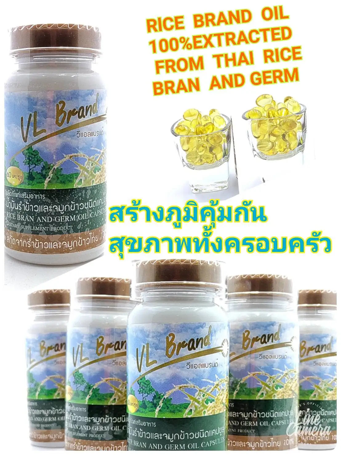 VL Brand Rice Barn And Germ Oil Primary Ingredient With Vitamin E Group 60 Capsule Per Piece From Thailand