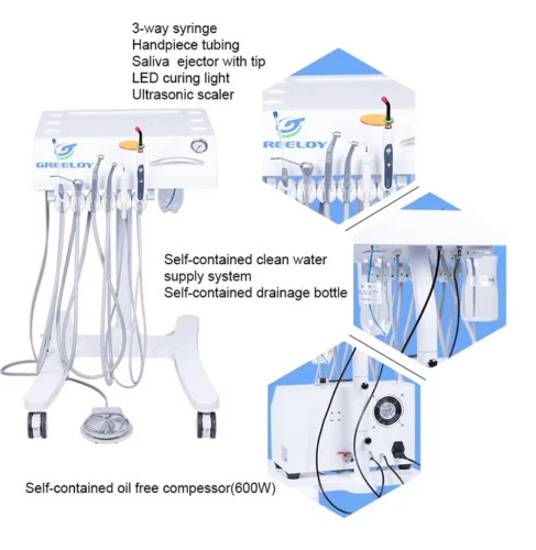 High quality Portable Suction Unit GU-P302 Portable Dental Unit Veterinary Use With Silent Oil Free Air Compressor