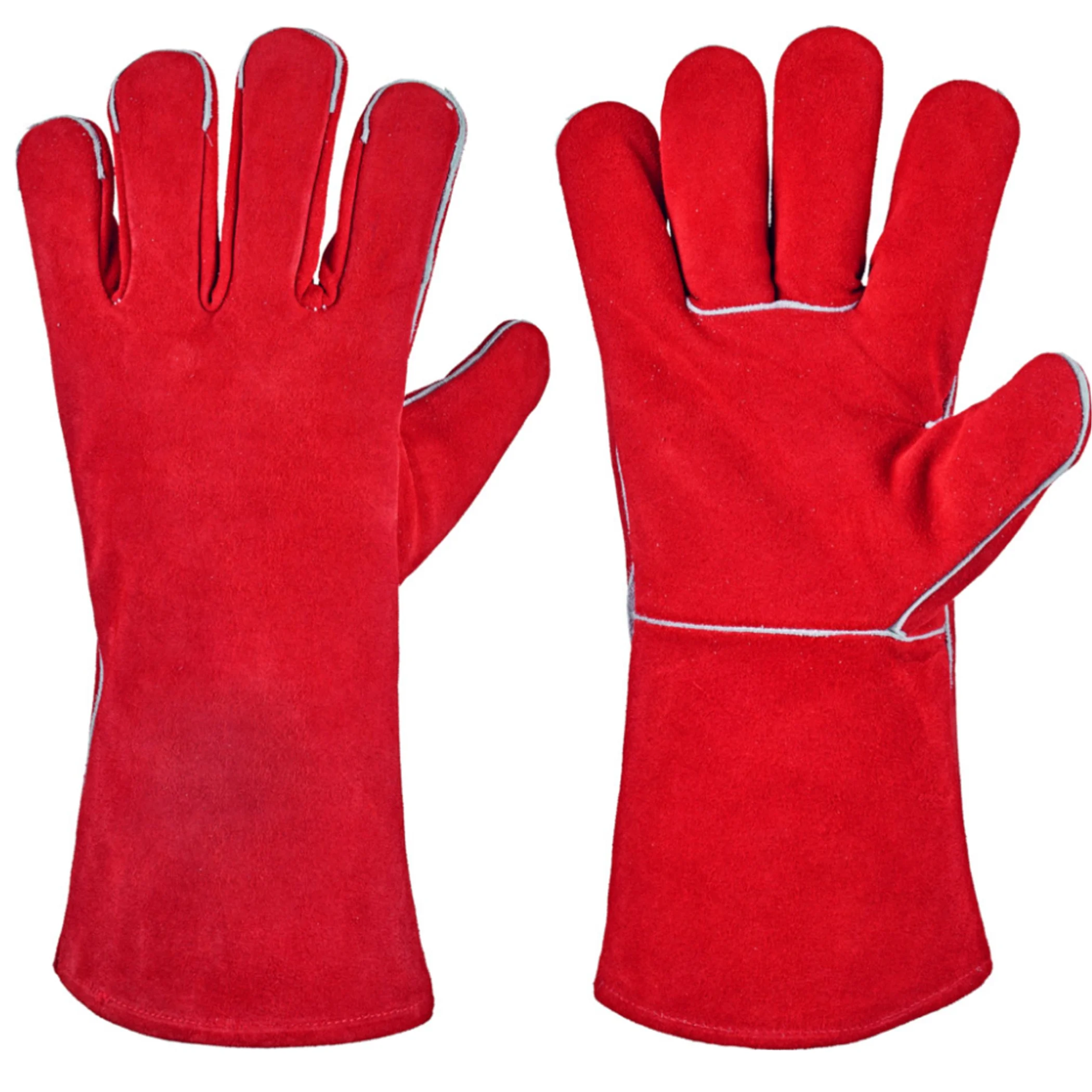 Cowhide Industrial Working Protective Welding Leather Gloves / Hand Protection Leather Welding Glove