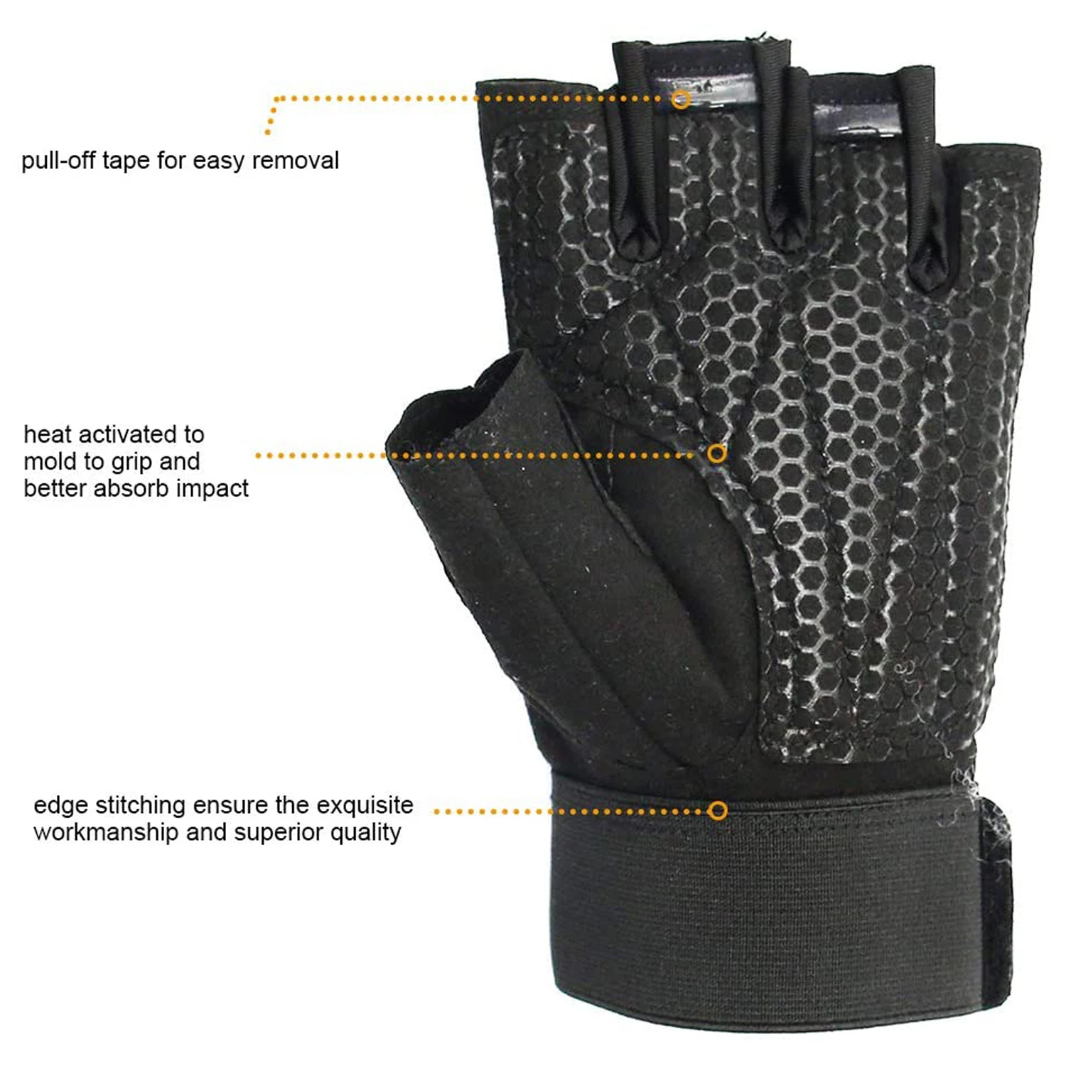New Style Grip Pad Gloves in Gym Black Training Weight Lifting Gloves