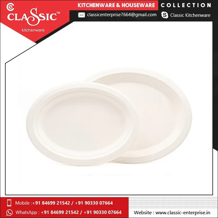 
2021 Paper Plates 100% White Nature Compostable Round Biodegradable Sugarcane Bagasse Disposable Plates 