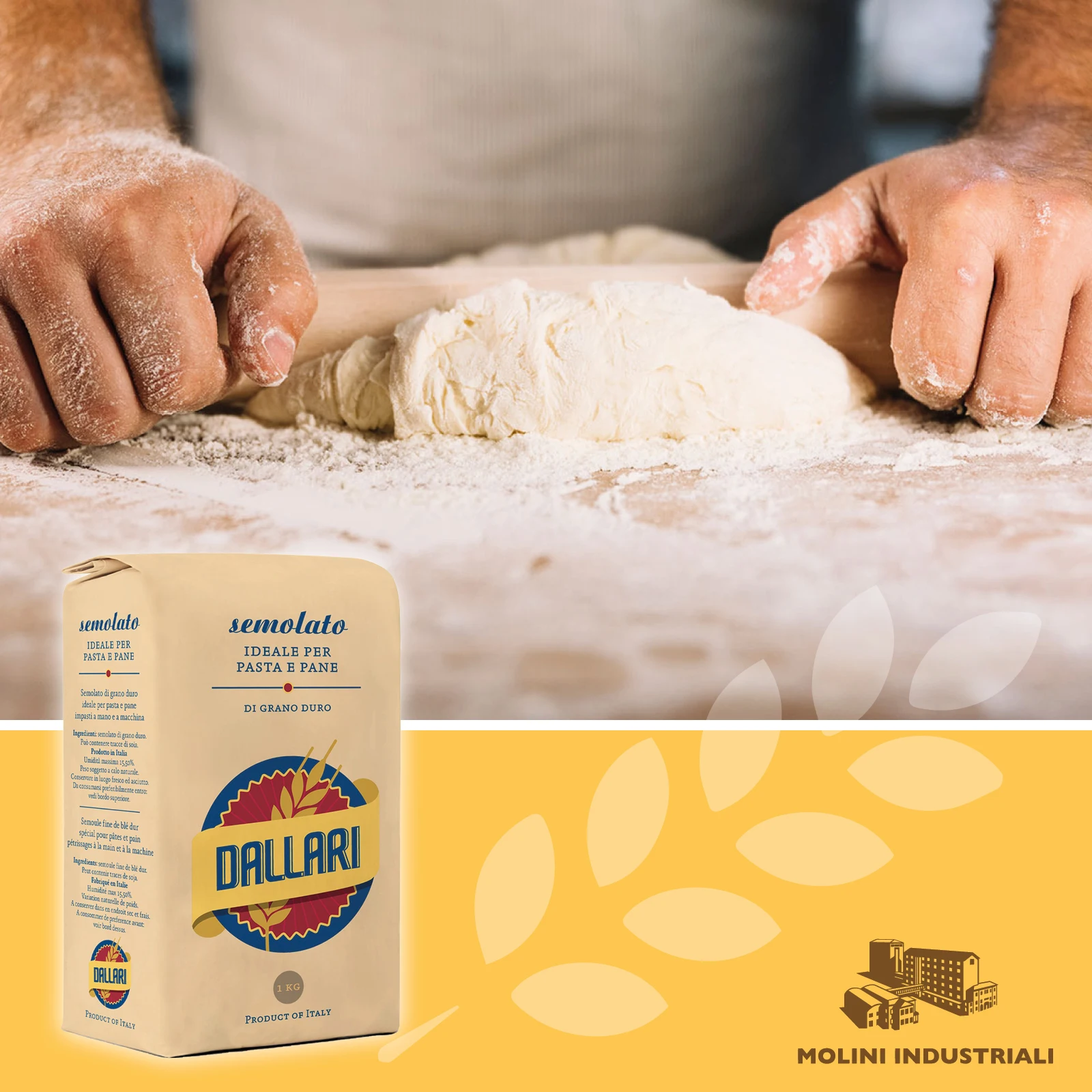 Высшее качество 100% Сделано в Италии твердая пшеничная мука для хлеба и пасты для розничного и домашнего использования 1 кг