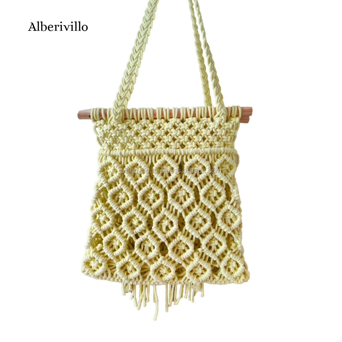 Wholesale 100% Cotton Macrame Yoga Bag Handmade Women Shopping Tote Bag Macrame Yoga Mat Bag from India