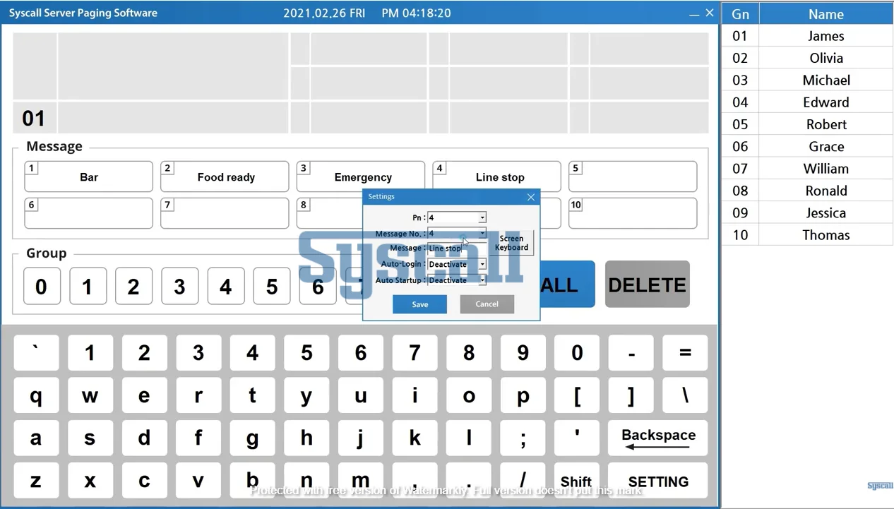 Беспроводное программное обеспечение для подключения сервера Syscall Сделано в Корее