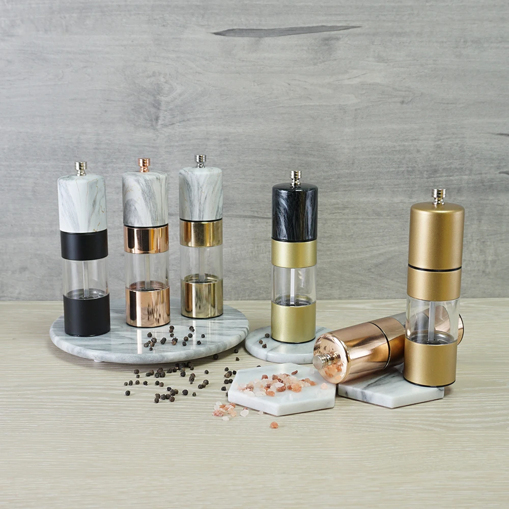 [Holar] Taiwan Made Elegant 5 6 8 Inch Rose Gold Salt and Pepper Grinder Mill with Clear Viewing Window