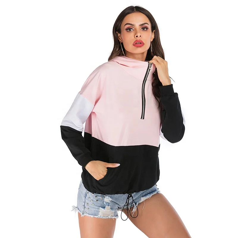 Wholesale  autumn women fashion new hoodie jacket zipper sweatshirts long sleeves hoodies