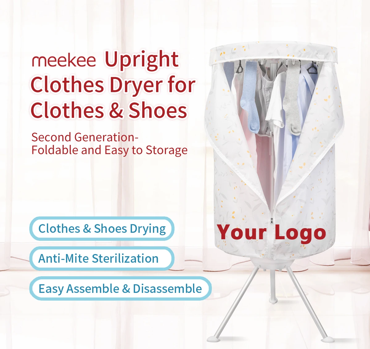 Portable clothing heat dryer for shoes and clothes