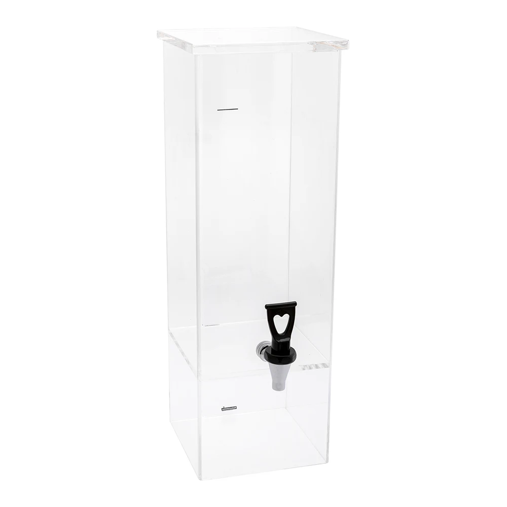 
Bev Tek 2 gal Square Clear Acrylic Beverage Dispenser - Clear Geo Base - 8