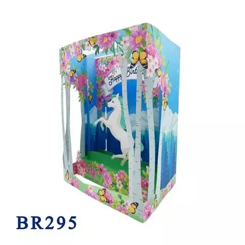 Wholesale Pony Birthday 3D Paper Unicorn Best Price Pop up Origami Kirigami Card for Gift Boxes for Bulk Export