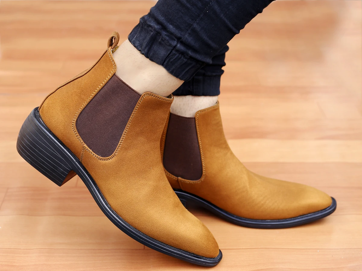High Fashion Height Increasing Elevator Men`s Chelsea Boots