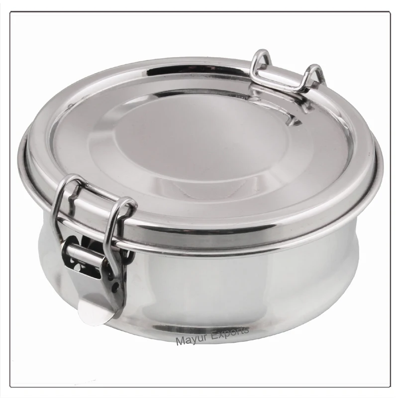 Stainless Steel Round Lunch box with snacks plate Small Round School Lunch Box