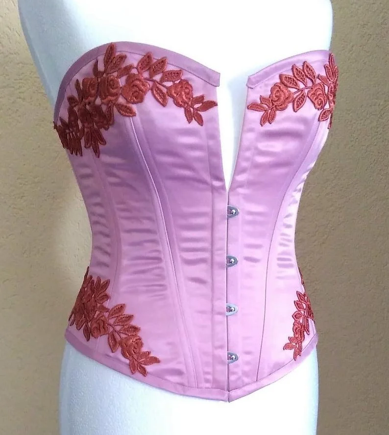 
Новый розовый атласный гипюровый корсет на шнуровке/женская корректирующая одежда ваш собственный бюстгальтер Корсеты 2019 