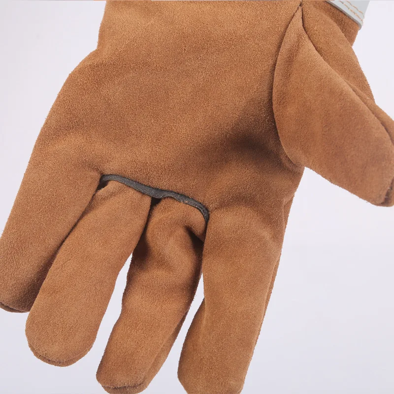 46cm Welder Working Gloves Extra Long Thicken Heat Resistance Fire Resistant Cow Leather Argon Arc Welding Gloves