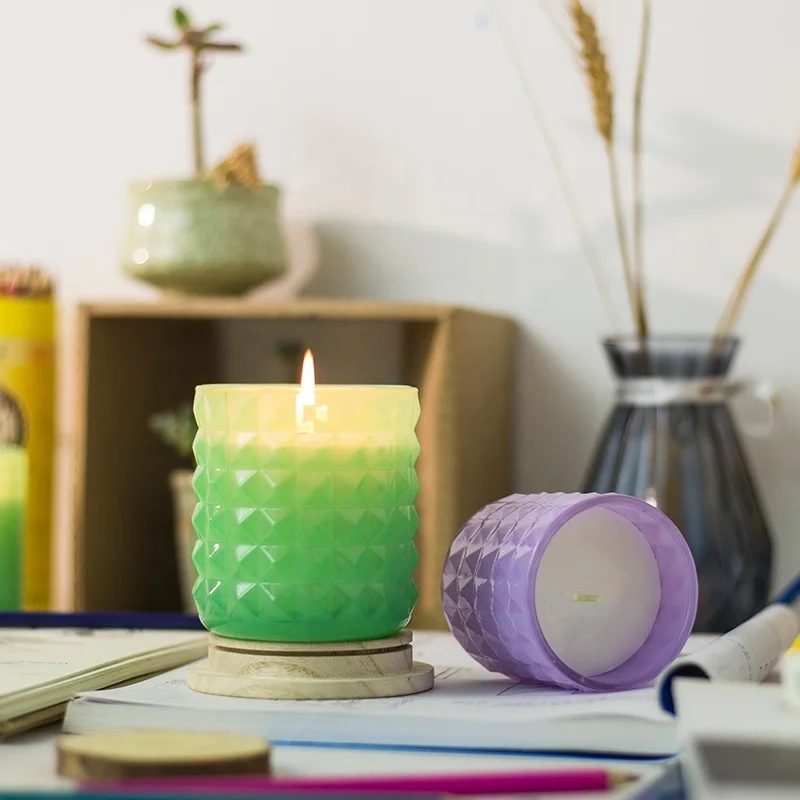 Wholesale High Level Vanilla Sea Salt High Scented Candle With Oval Glass Jar Use For Living Room And Party
