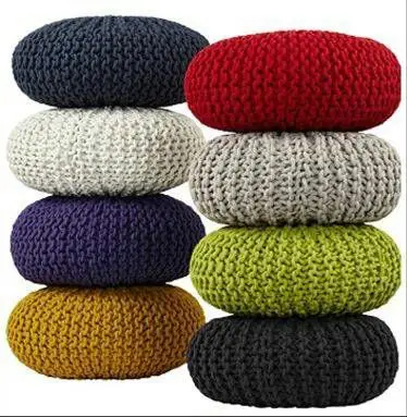 indian rope pouf knitted pouf
