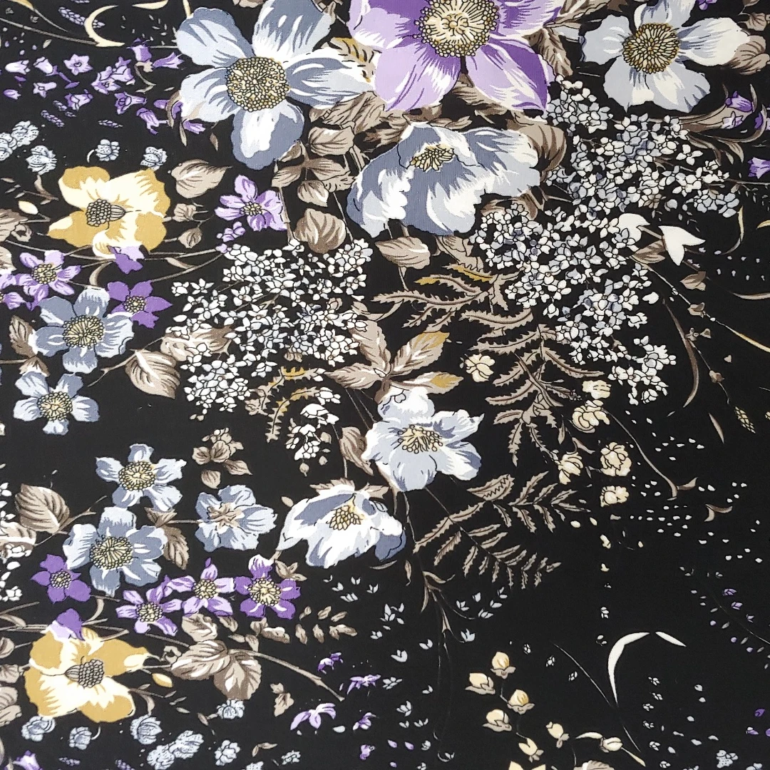 Хорошее качество, Эластичный полиэстер и спандекс для танцев с цветочным принтом, Сделано в Корее, жаккардовая простая ткань в рубчик, ткань в елочку