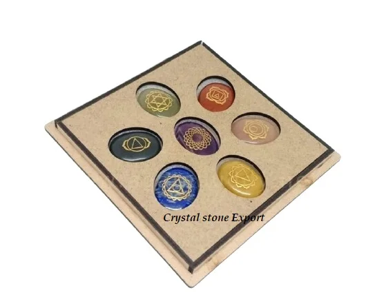 High Quality Chakra Platonic Solids Sacred Geometry Set With Tree Of Life Gift Box Wholesale Chakra Set Crystal Geometry Set