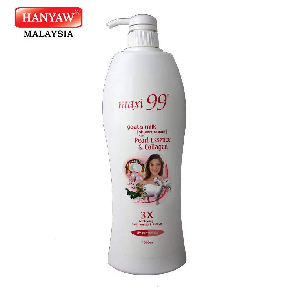 [Malaysia] Fast Shipping Maxi 99 Body Wash Shower Cream Goat Milk with Pearl & Collagen ( 12 x 1000 ml /Ctn )