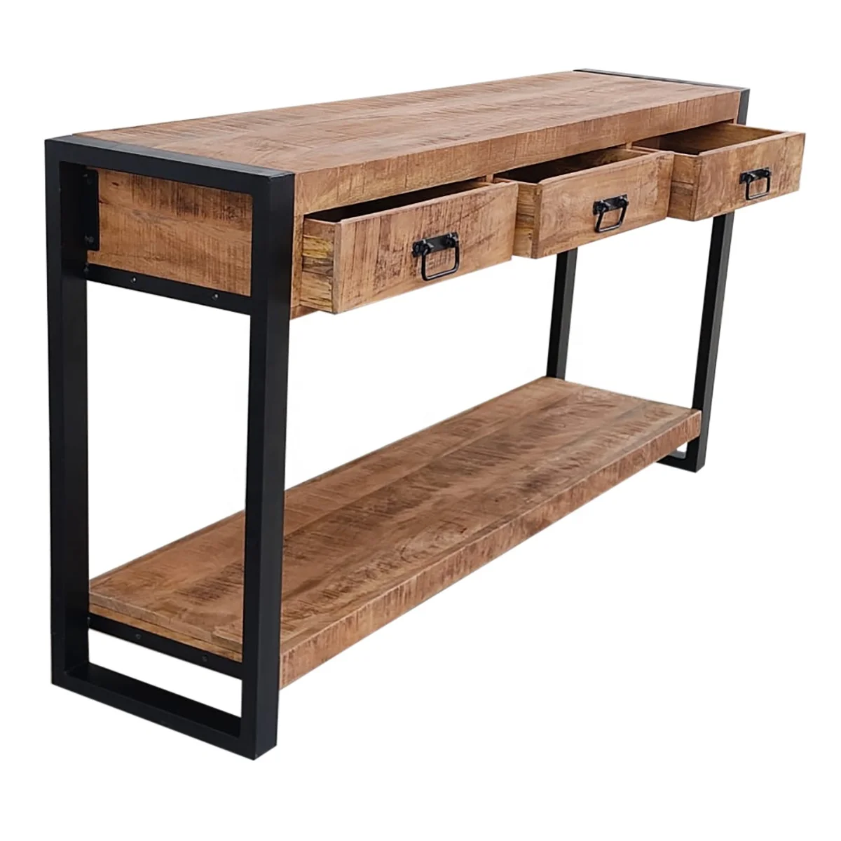solid wood console table with 3 drawers industrial style console table with drawers hot selling console table with drawers