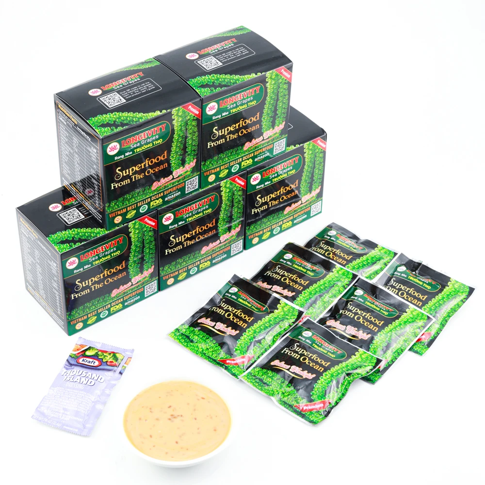 
5 Boxes 30 Packs Natural Edible Cool Places Storage Longevity Dehydrated Sea Grapes 