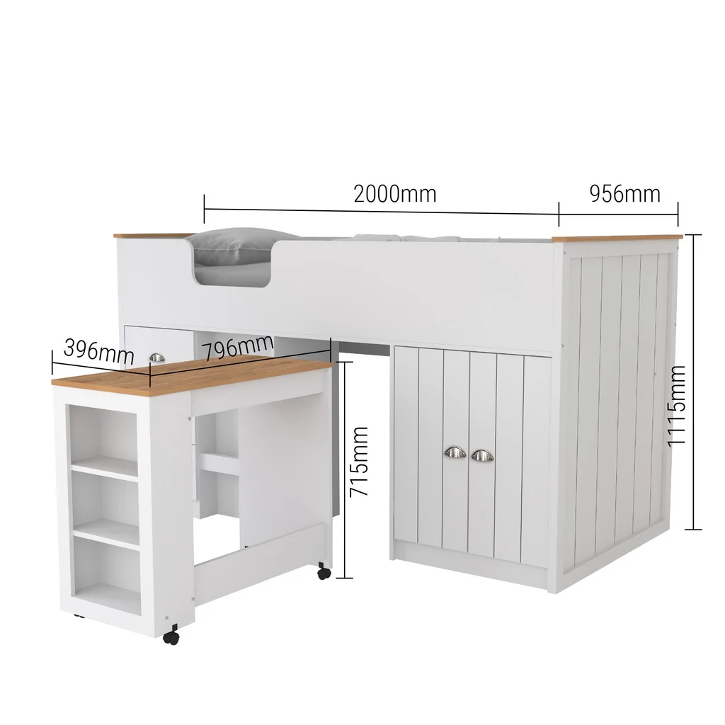 Mid Sleeper-серия LEXINGTON-детская кровать-двухъярусная кровать со столом и хранилищем-под двухъярусную