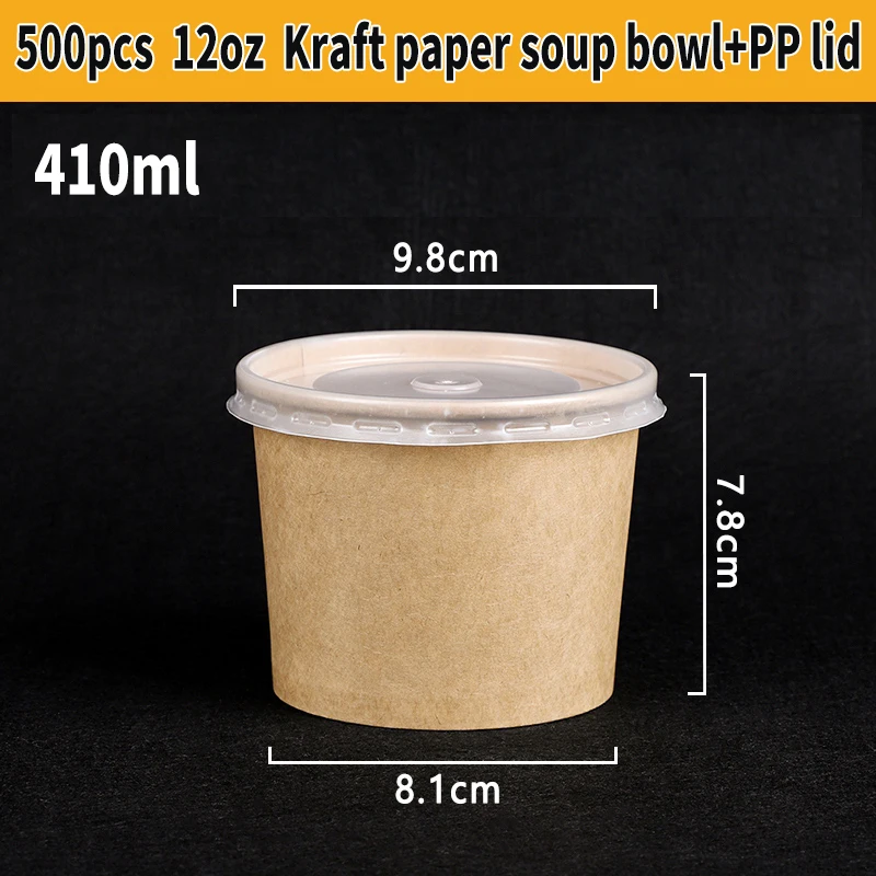 Изготовленным на заказ логосом 12oz прочный пакет из крафт-бумаги с чаша прямо от производителя щедевая чашки горячей и холодной еды лапши макаронных изделий вынос контейнер для пищевых продуктов