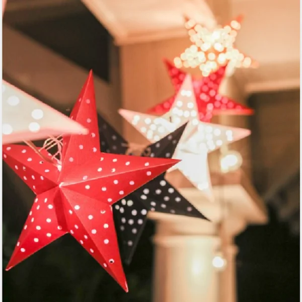 Подвесная Бумажная гирлянда со звездами ручной работы, украшение для вечеринки