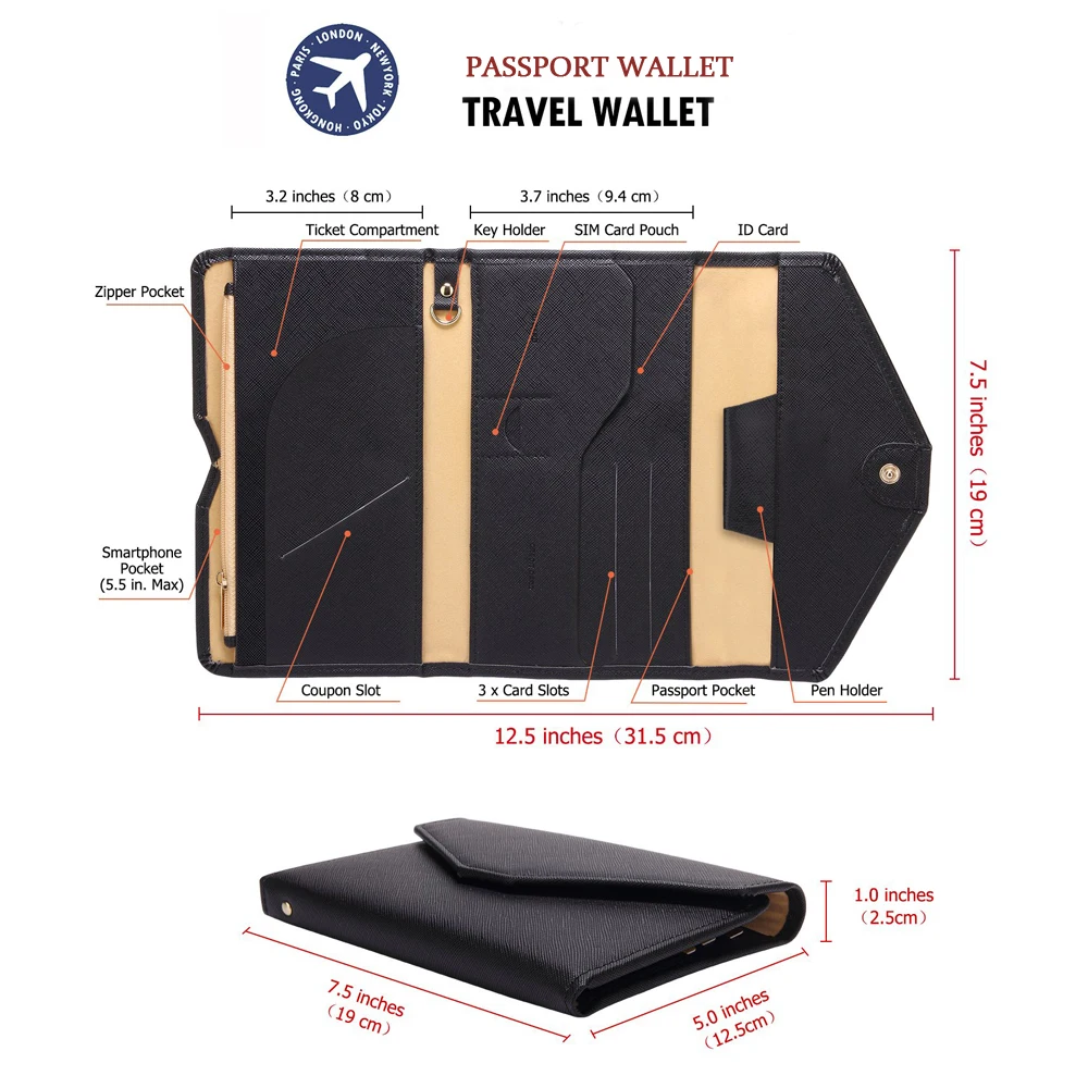 Hotsale RFID blocking business travel passport holder fashion cross pattern leather passport wallet